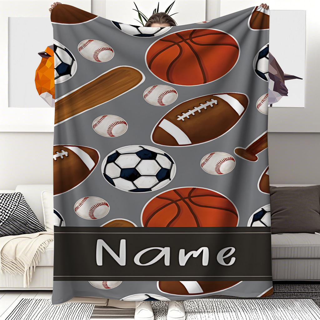 Sports Equipment With Names - 1 Custom name blanket sports equipment