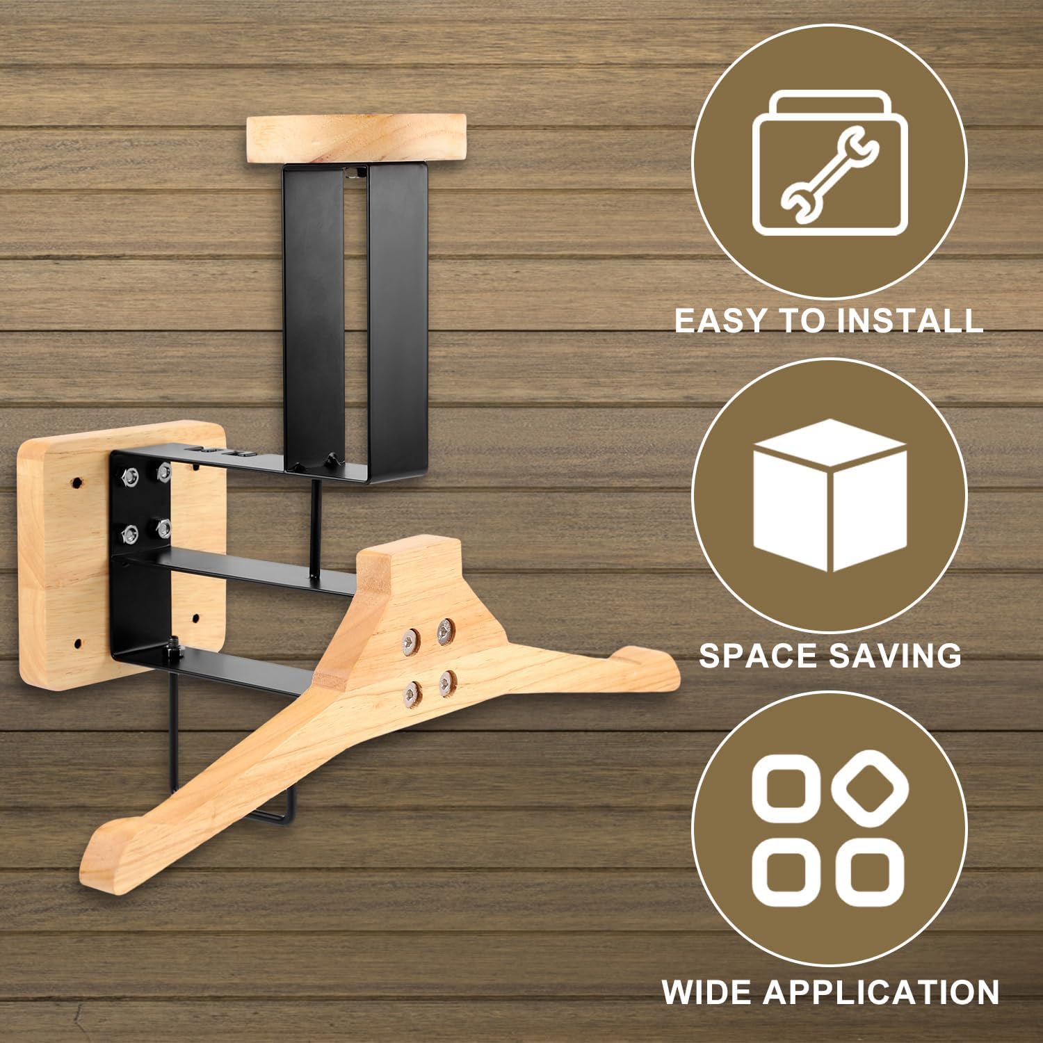 Sports Equipment Holder - ​Motorcycle Helmet Holder Wall Mount Wood