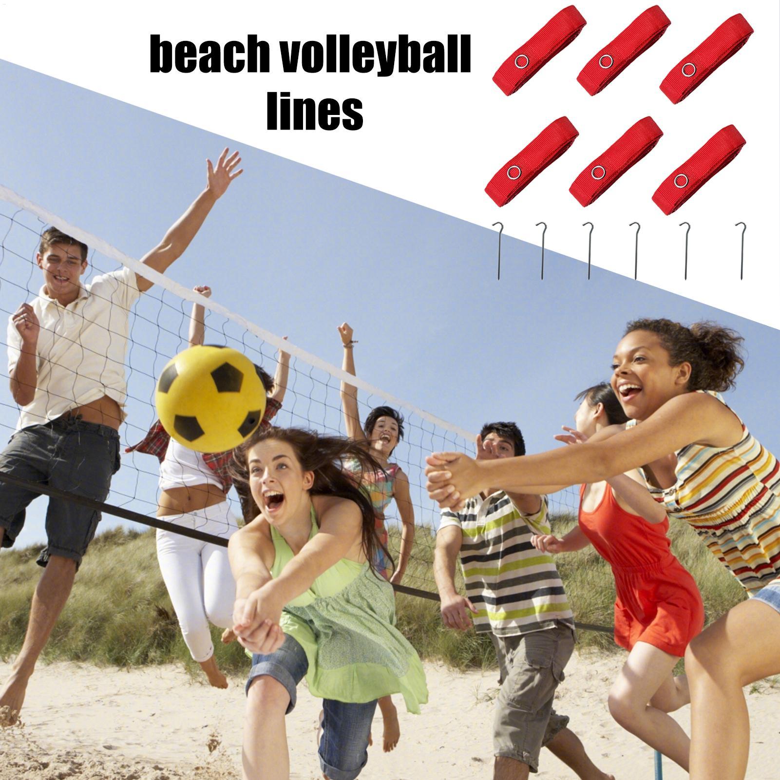 Sports Equipment For Volleyball - 6x Beach Volleyball Lines Equipment Portable