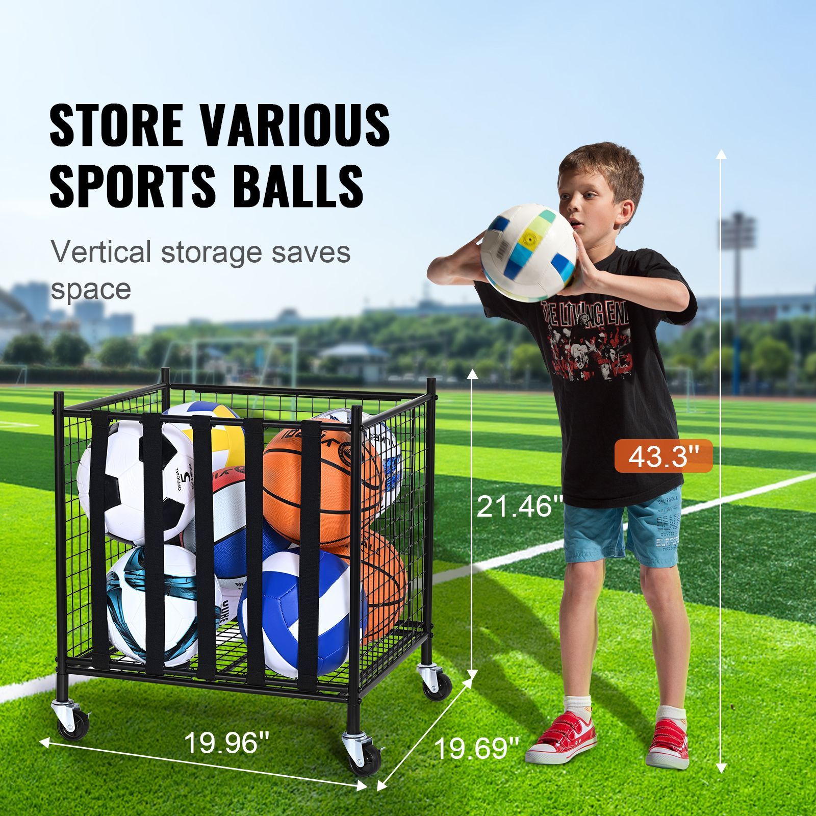 Rolling Sports Ball Storage Ca - Sports Equipment Cart review and price