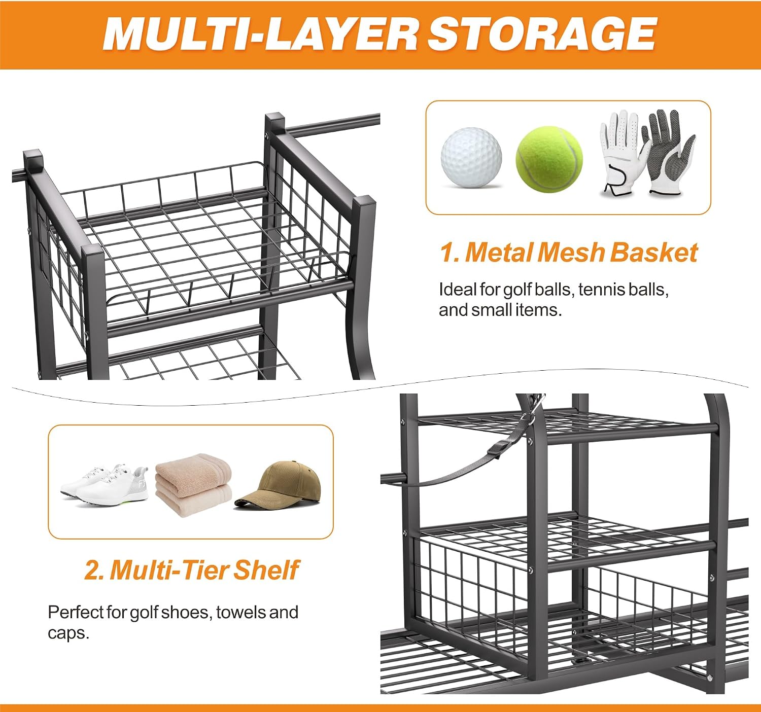 Golf Bag Storage Rack Organize - Sports Equipment Holder review and price