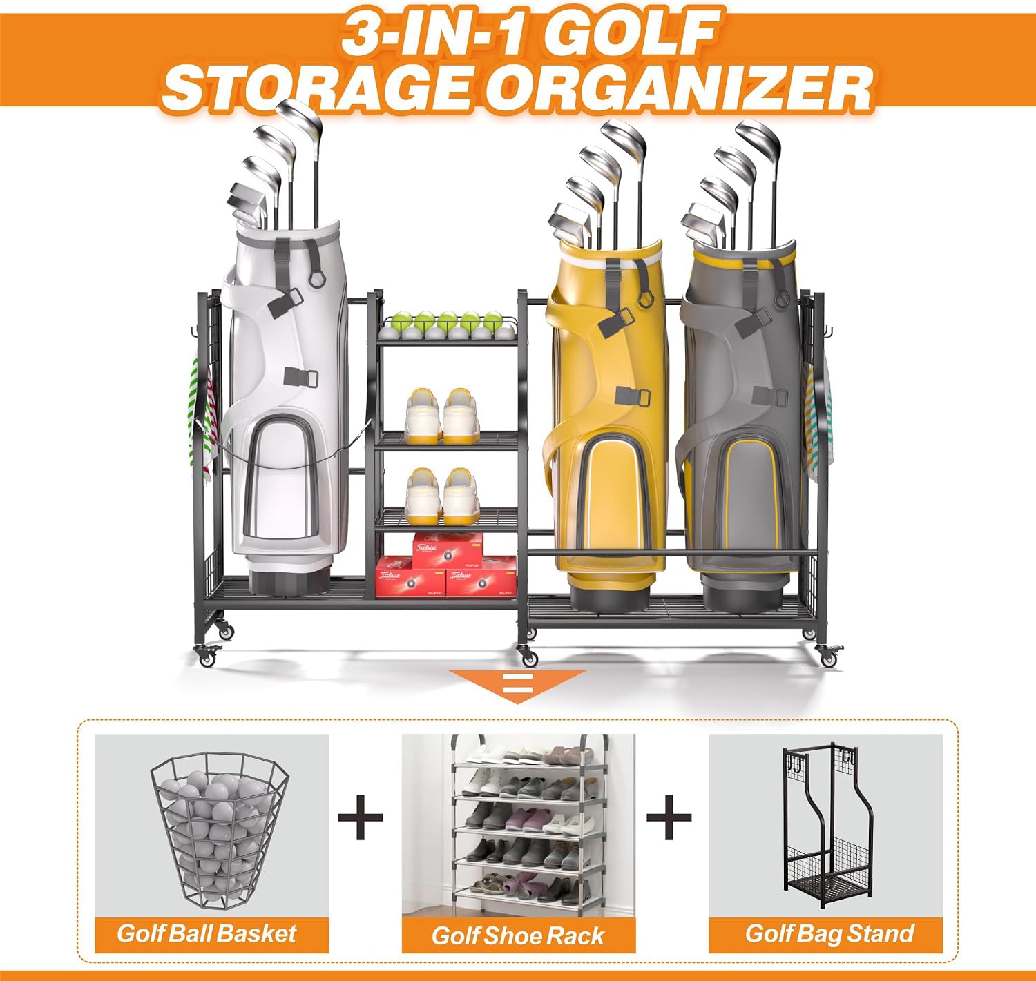 Golf Bag Storage Rack Organize - Sports Equipment Holder review and price