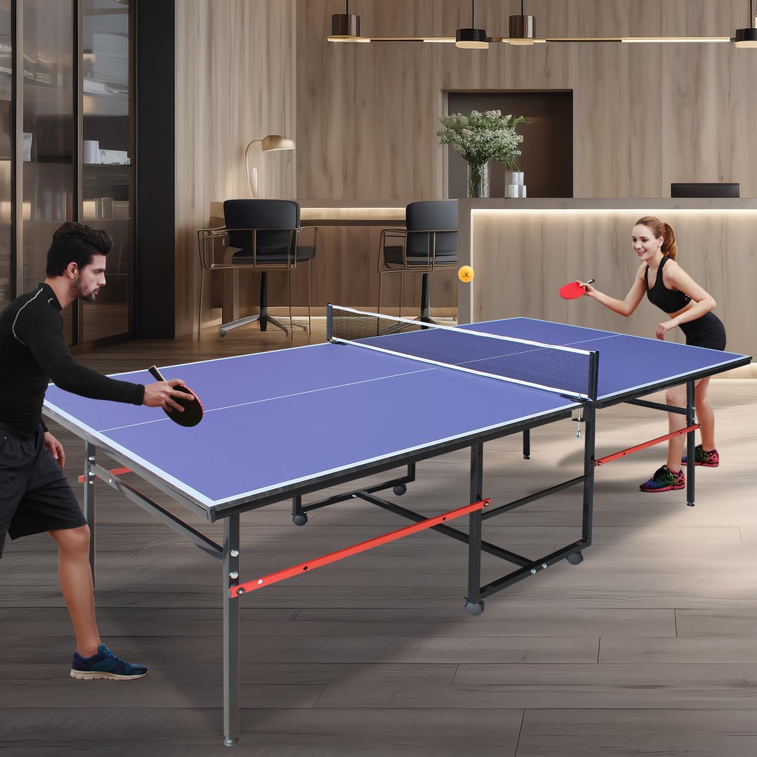 8 ft Portable Ping Pong Table， - Ping Pong Ball Set review and price