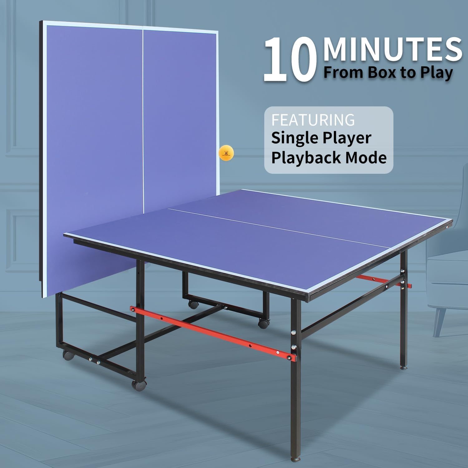 8 ft Portable Ping Pong Table， - Ping Pong Ball Set review and price