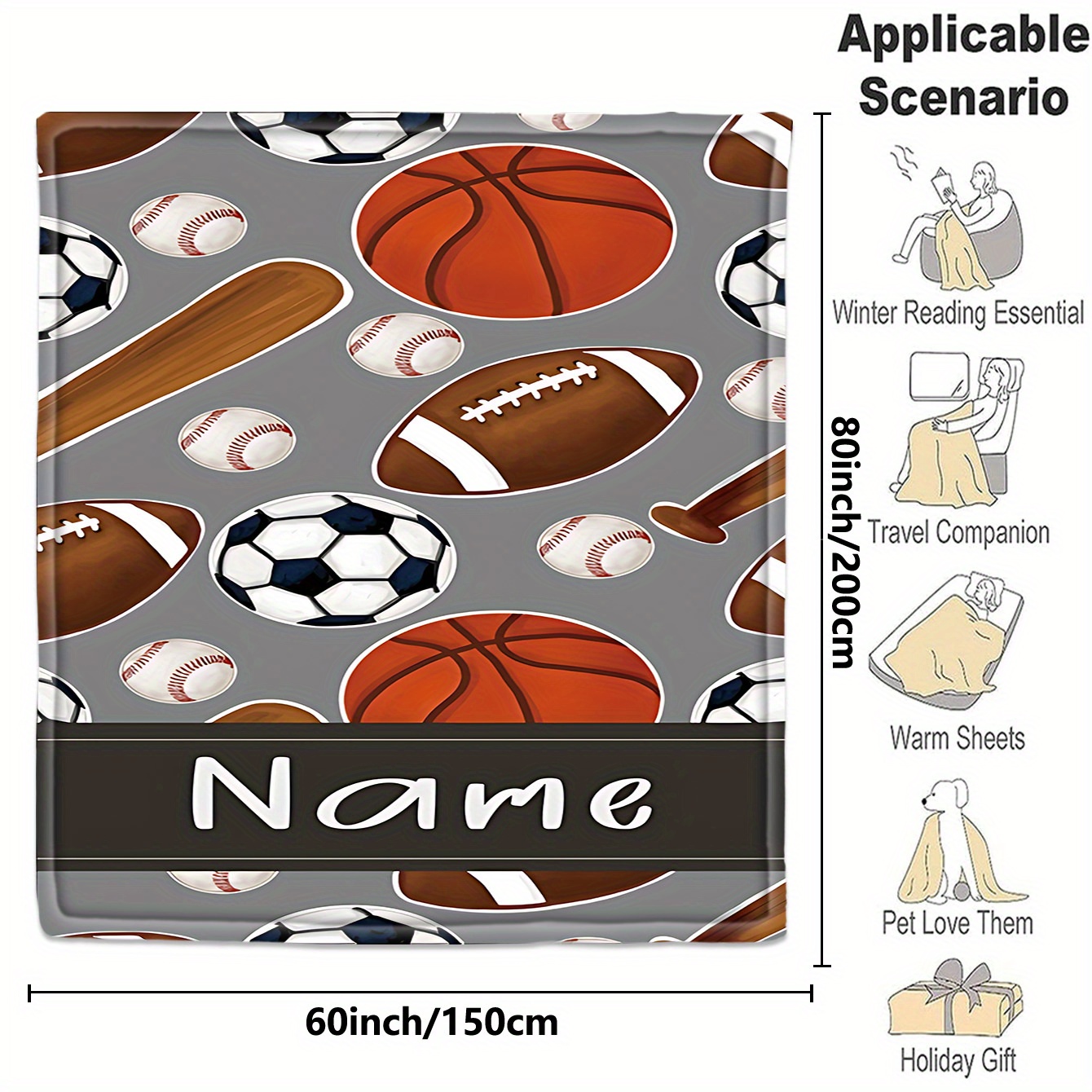 1 Custom name blanket sports e - Sports Equipment With Names review and price