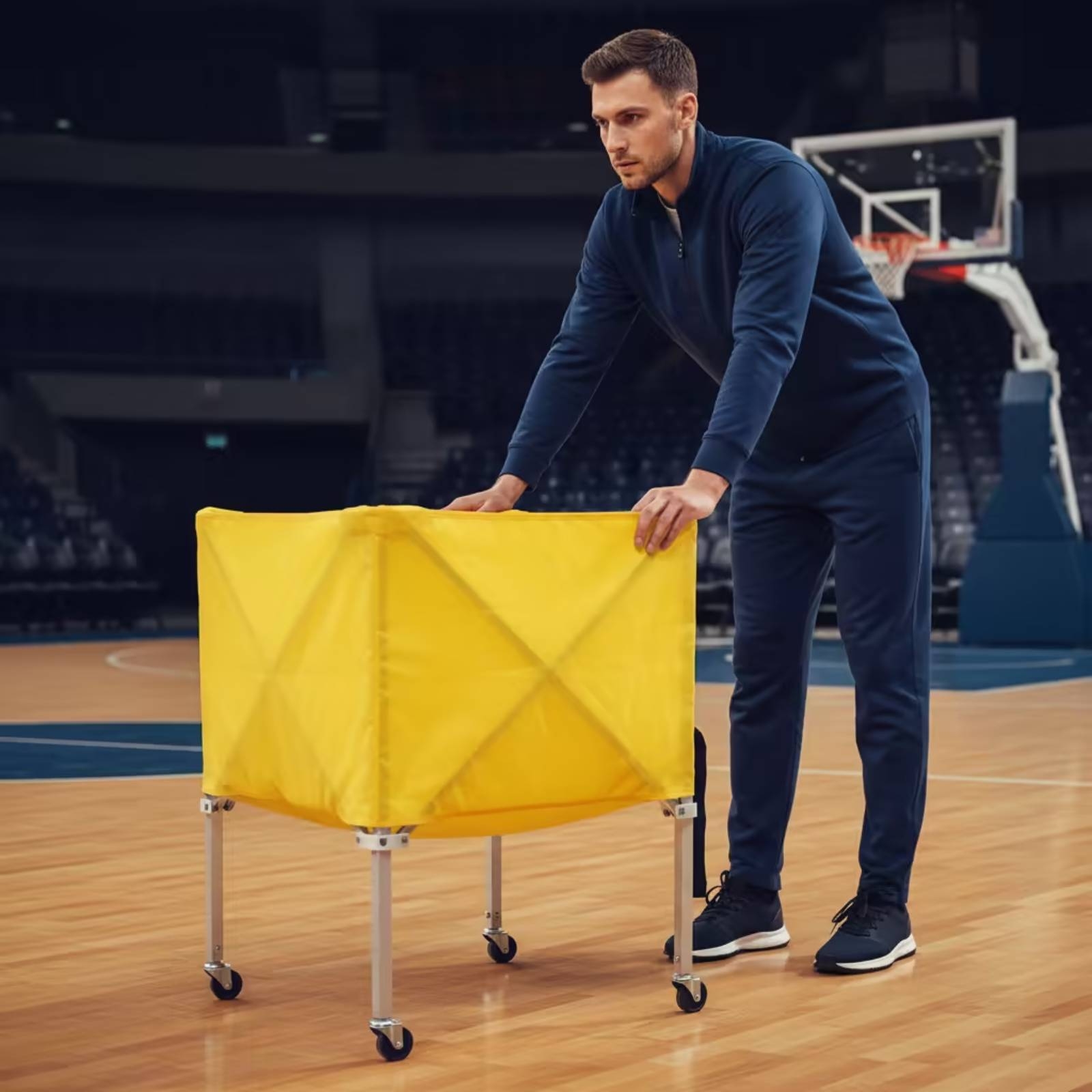 Collapsible Ball Cart Four-Whe - Sports Equipment Cart review and price