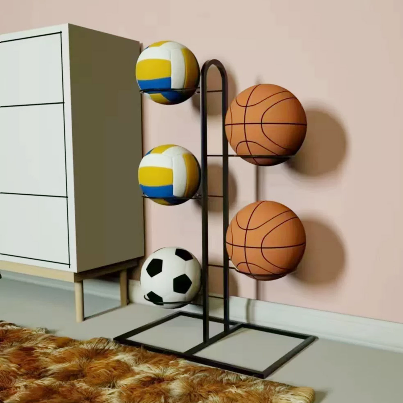 Foldable Basketball Rack Multi - Sports Equipment Holder review and price
